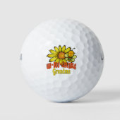Ongelooflijke oma-zonnebloemen en -bijen golfballen (Voorkant)