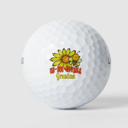Ongelooflijke oma-zonnebloemen en -bijen golfballen (Voorkant)