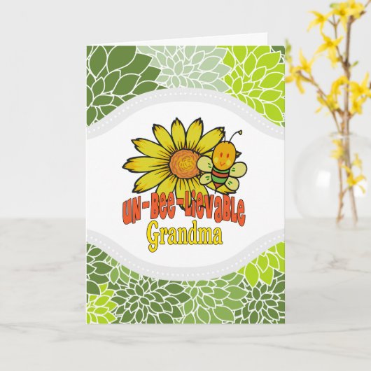 Ongelooflijke oma-zonnebloemen en -bijen kaart (Gele Bloem)