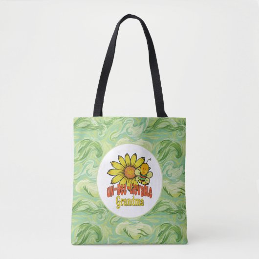 Ongelooflijke oma-zonnebloemen en -bijen tote bag (Voorkant)