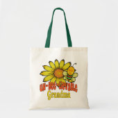 Ongelooflijke oma-zonnebloemen en -bijen tote bag (Voorkant)