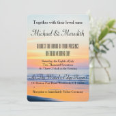 Ongelooflijke Sunset Beach bruiloft uitnodiging (Staand voorkant)