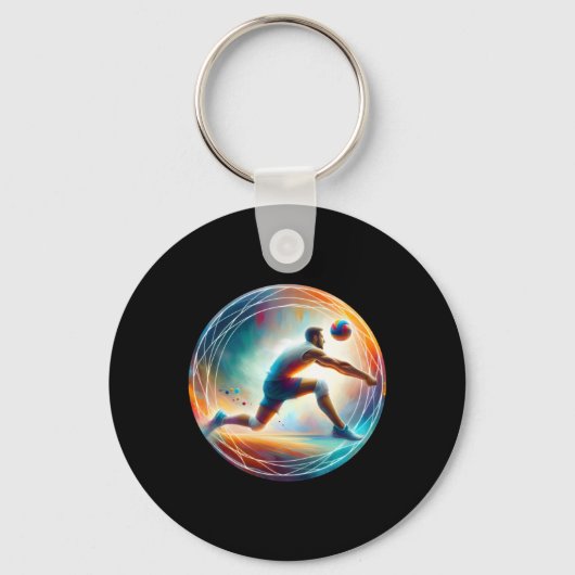 Ongelooflijke Volleybal Bespaar – Atleet in Actie  Sleutelhanger (Voorkant)