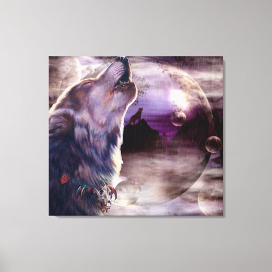 Ongelooflijke Wolf Song Muur Canvas Kunst (Voorkant)