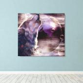 Ongelooflijke Wolf Song Muur Canvas Kunst (Insitu (Houten vloer))