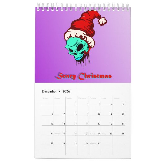 Ongelooflijke Zombie Apocalypse Geweldige schedel Kalender (Dec 2026)