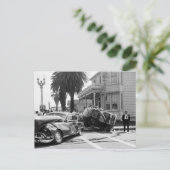 Ongeluk, Santa Monica, Vintage 1951 Briefkaart (Staand voorkant)