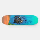 Ongelukkig diep Zee Octopus Diver Ocean Life Persoonlijk Skateboard (Horizontaal)