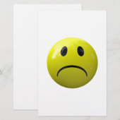 ongelukkig gezicht emoji briefpapier (Voorkant / Achterkant)