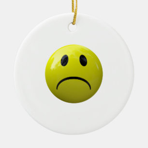 ongelukkig gezicht emoji keramisch ornament