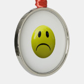 ongelukkig gezicht emoji metalen ornament (Rechts)