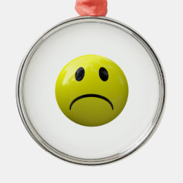 ongelukkig gezicht emoji metalen ornament