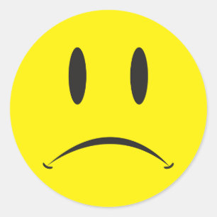 ongelukkig gezicht ronde sticker