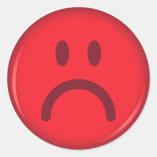 Ongelukkig pluizig boos rood gezicht ronde sticker