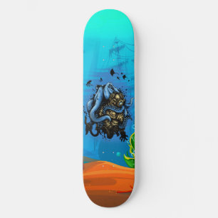 Ongelukkige diepzee octopus duiker oceaanleven persoonlijk skateboard