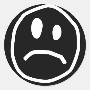 Ongelukkige gezichtstickers ronde sticker