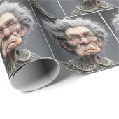 Ongelukkige oude dame karikatuur cadeaupapier (Rol Hoek)