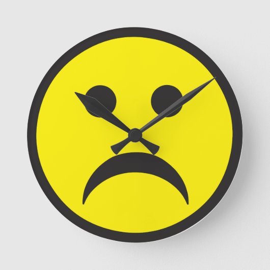 Ongelukkige Sadness Face Ronde Klok (Voorkant)
