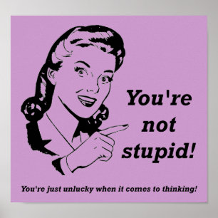 Ongelukkige Thinker Funny Poster Sign.
