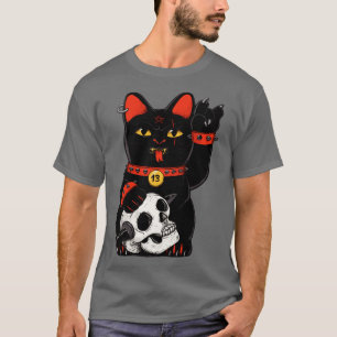 Ongelukkige zwarte kat t-shirt