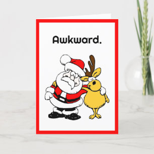 Ongemakkelijke Kerstman Selfie, Grappige Vakantie Feestdagen Kaart