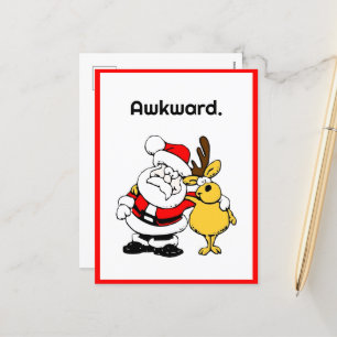 Ongemakkelijke Kerstman Selfie, Grappige Vakantie  Feestdagenkaart