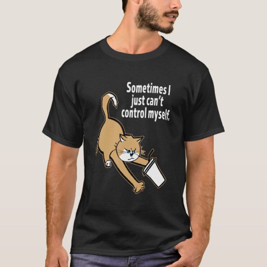 Ongemanierde kat met controleproblemen t-shirt (Voorkant)