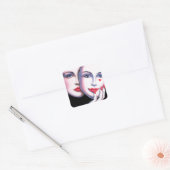 Ongemaskeerd Vierkante Sticker (Envelop)