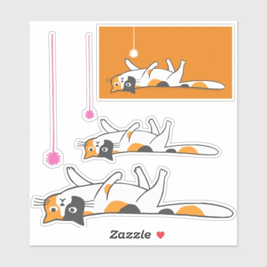Ongemotiveerde Calico Cat | Grappige Pet Kat Stick Sticker (Vel)