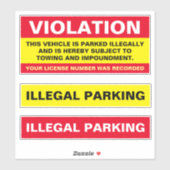 Ongeoorloofd parkeren overtreding sticker (Vel)