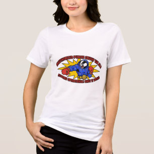 Ongeoorloofde Stomp Cybernetische Blauwe Vechtersd Tri-Blend Shirt