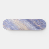 Ongeordende Abstracte Blauwe en Beige Verfstreken Persoonlijk Skateboard (Horizontaal)