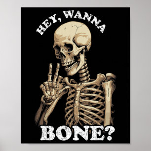 Ongepaste Halloween voor mannen Vrouwen Skeleton Poster