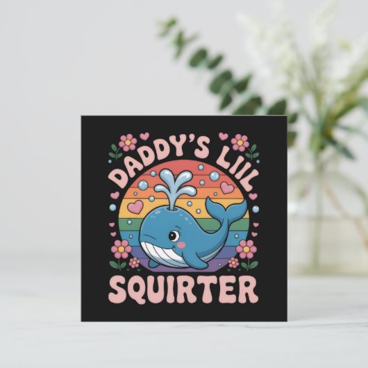 Ongepaste Papa's Kleine Sproeier Vernederend Kaart (Staand voorkant)