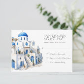 Ongerepte Blauw en Wit Santorini RSVP (Staand voorkant)