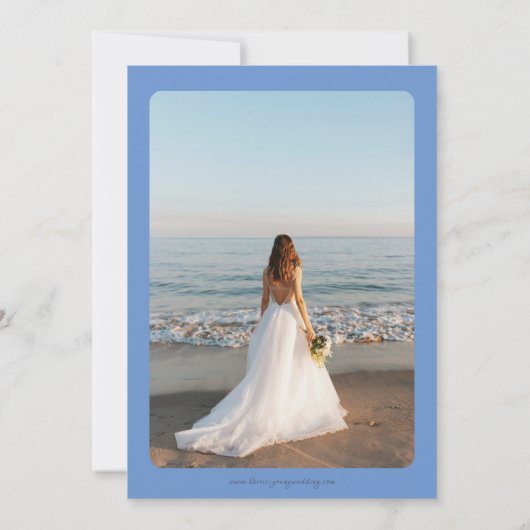 Ongerepte Blauw en Wit Santorini Vrijgezellenfeest Kaart (Achterkant)