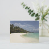 Ongerepte strand en kokospalmen. briefkaart (Staand voorkant)