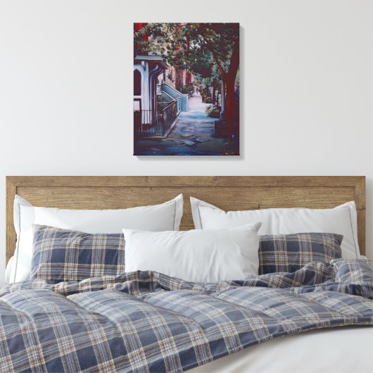 Ongerepte wandeling op 19th Street, NYC Canvas Afdruk (Insitu (Slaapkamer))