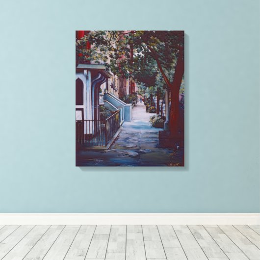 Ongerepte wandeling op 19th Street, NYC Canvas Afdruk (Insitu (Houten vloer))