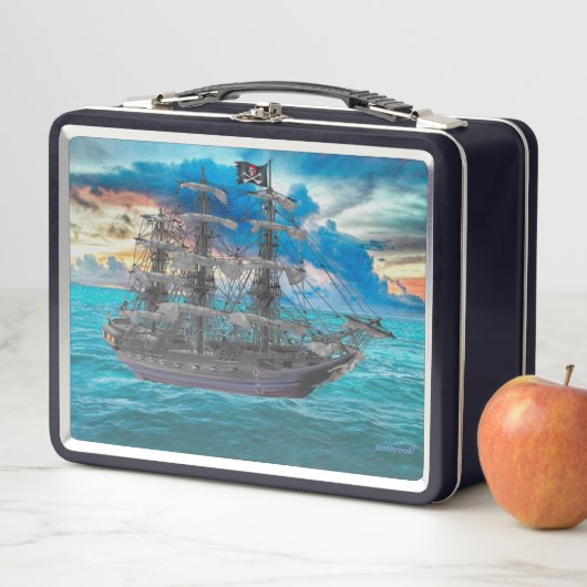 ONGEROLD PIRATENSCHIP BIJ ZONSONDERGANG (In situ)