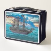 ONGEROLD PIRATENSCHIP BIJ ZONSONDERGANG (Voorkant)