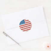 Ongeruste Amerikaanse vlag 4 juli Ronde Sticker (Envelop)