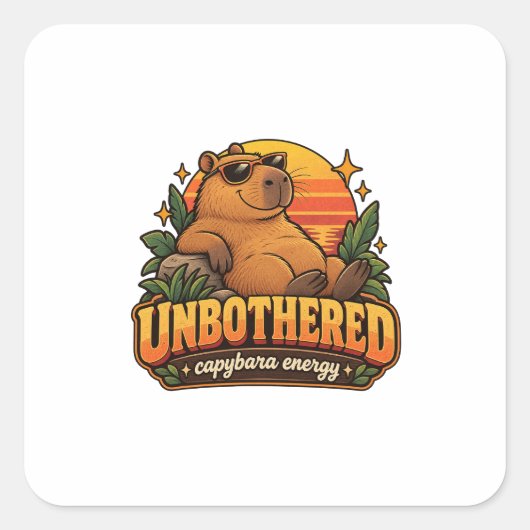 Ongeruste Capybara Energie Retro Sticker (Voorkant)