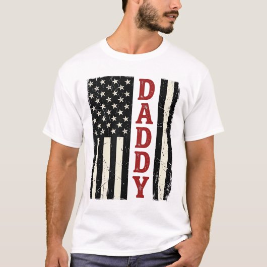 Ongeruste Daddy Amerikaanse Vlag Shirt Ontwerp_1 (Voorkant)