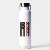 Ongeruste Daddy Amerikaanse Vlag Shirt Ontwerp_1 Waterfles (Voorkant)
