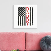 Ongeruste Daddy Amerikaanse Vlag T-Shirt Ontwerp_1 Canvas Afdruk (Insitu (Woonkamer))