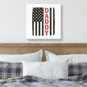 Ongeruste Daddy Amerikaanse Vlag T-Shirt Ontwerp_1 Canvas Afdruk (Insitu (Slaapkamer))