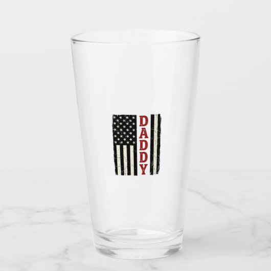 Ongeruste Daddy Amerikaanse Vlag Truit Ontwerp_1 Glas (Voorkant)