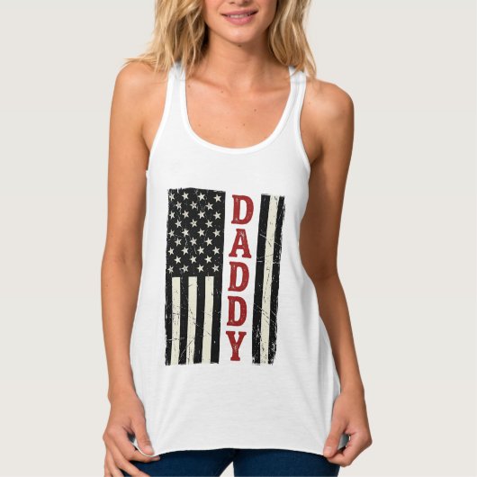 Ongeruste Daddy Amerikaanse Vlag Truit Ontwerp_1 Tanktop (Voorkant)