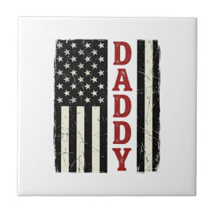 Ongeruste Daddy Amerikaanse Vlag Truit Ontwerp_1 Tegeltje